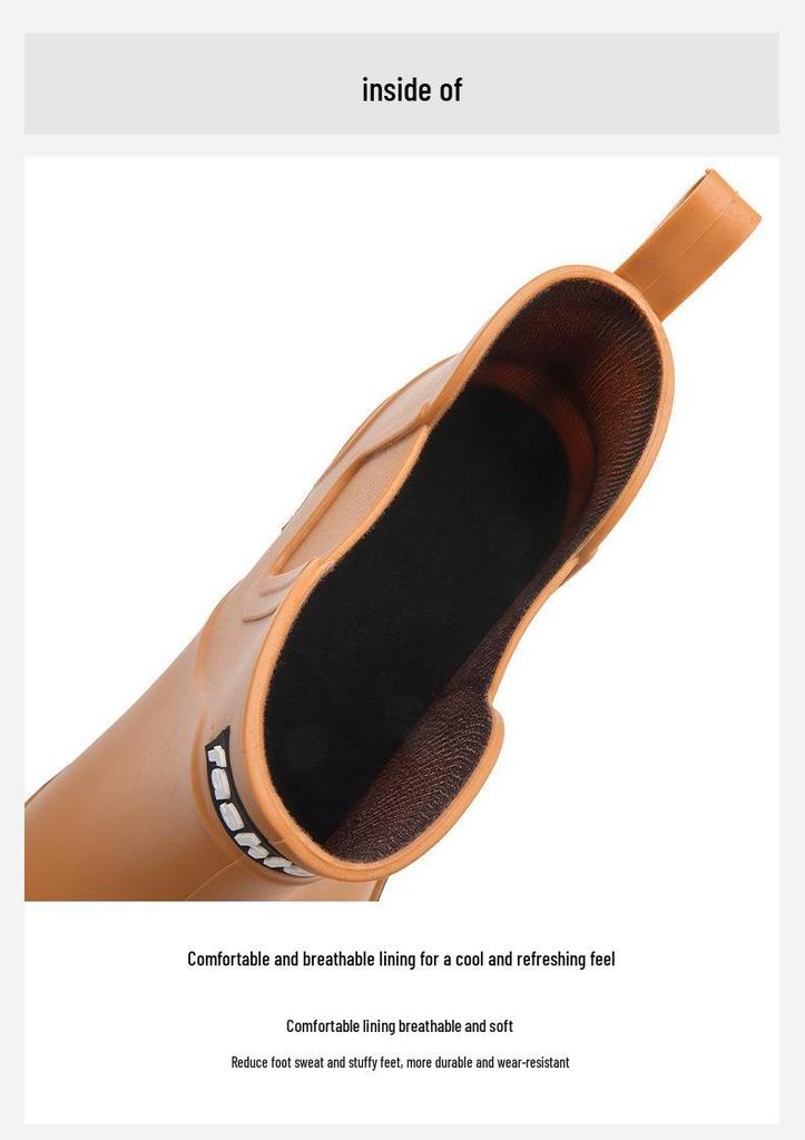 Men's Waterproof Non-slip Rubber Short Rain Boots – Wear-resistant, Soft Sole, Korean Style for Outdoor Use.