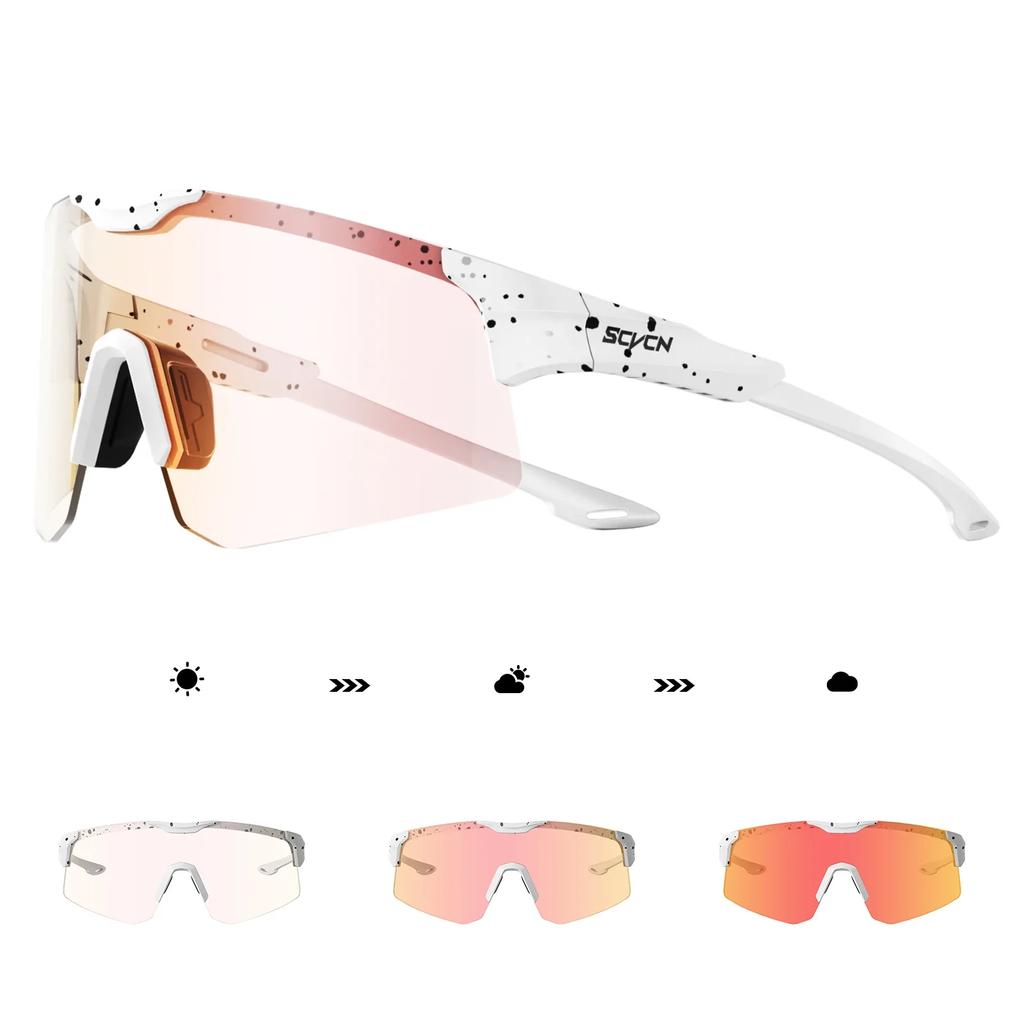 Pochromic Cycling Glasses Bike Sunglasses UV400 Running Sports Bicycle Eyewear Goggles Outdoor MTB Sunglasses Eyepieces