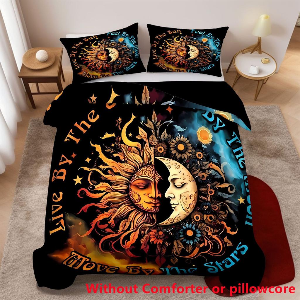 SHEIN Sun and Moon 3D Digital Printing Quilt Set Three-piece Customization