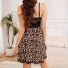 Leopard Print Lace Pajama Camisole - Deep V Neck Women’s Summer Nightgown