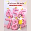 Gradient Color Crown Number Balloon Pillar, 32-40 Inch, First Birthday Party Decoration