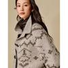 INMAN Damen Retro Fair Isle Strick-Cardigan mit hohem Kragen