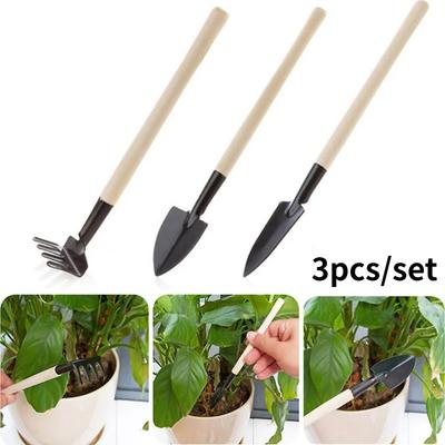 3Pcs/set Hand Shovel Gardening Trowel Set Wood Handle Heavy Duty Garden Tools for Soil Planting And Transplanting