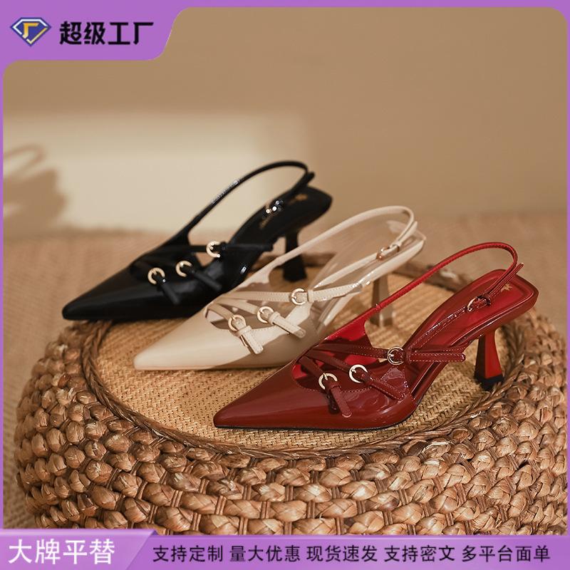 Sandals 2025 spring women's grape mother Huizhou women's shoes 2025 spring and summer high heels women's fine heel high-end single shoes