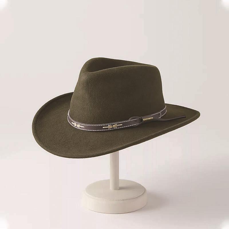 Hot Sale Pure Wool Top Hat Ethnic Style Belt Decorative Felt Hat Outdoor Jazz Hat