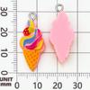 12-Color Resin Ice Cream Cone Charms for DIY Jewelry