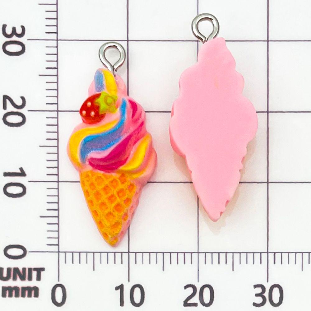 12-Color Resin Ice Cream Cone Charms for DIY Jewelry