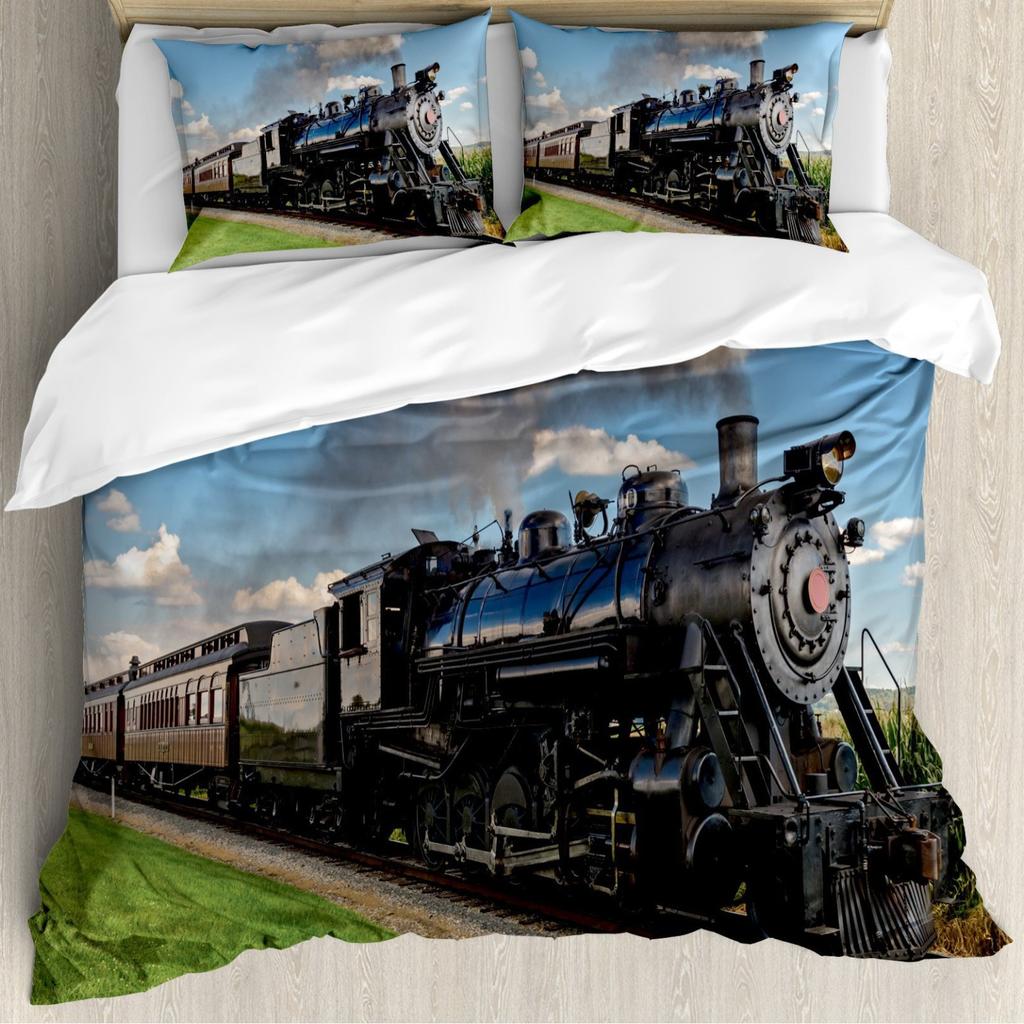 Japanese Manga Three-piece Quilt Cover Digital Printing Bedding Set Fighting Scene Bed Cover