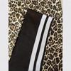 Women's High Waist Leopard Print Color Block Wide Leg Pants Casual Street Loose Trousers