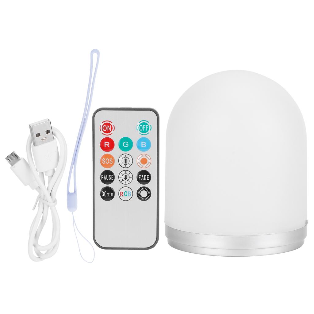 Night Light USB Rechargeable LED Remote Control Dimmable Bedside Portable Lamp RGB Color Change