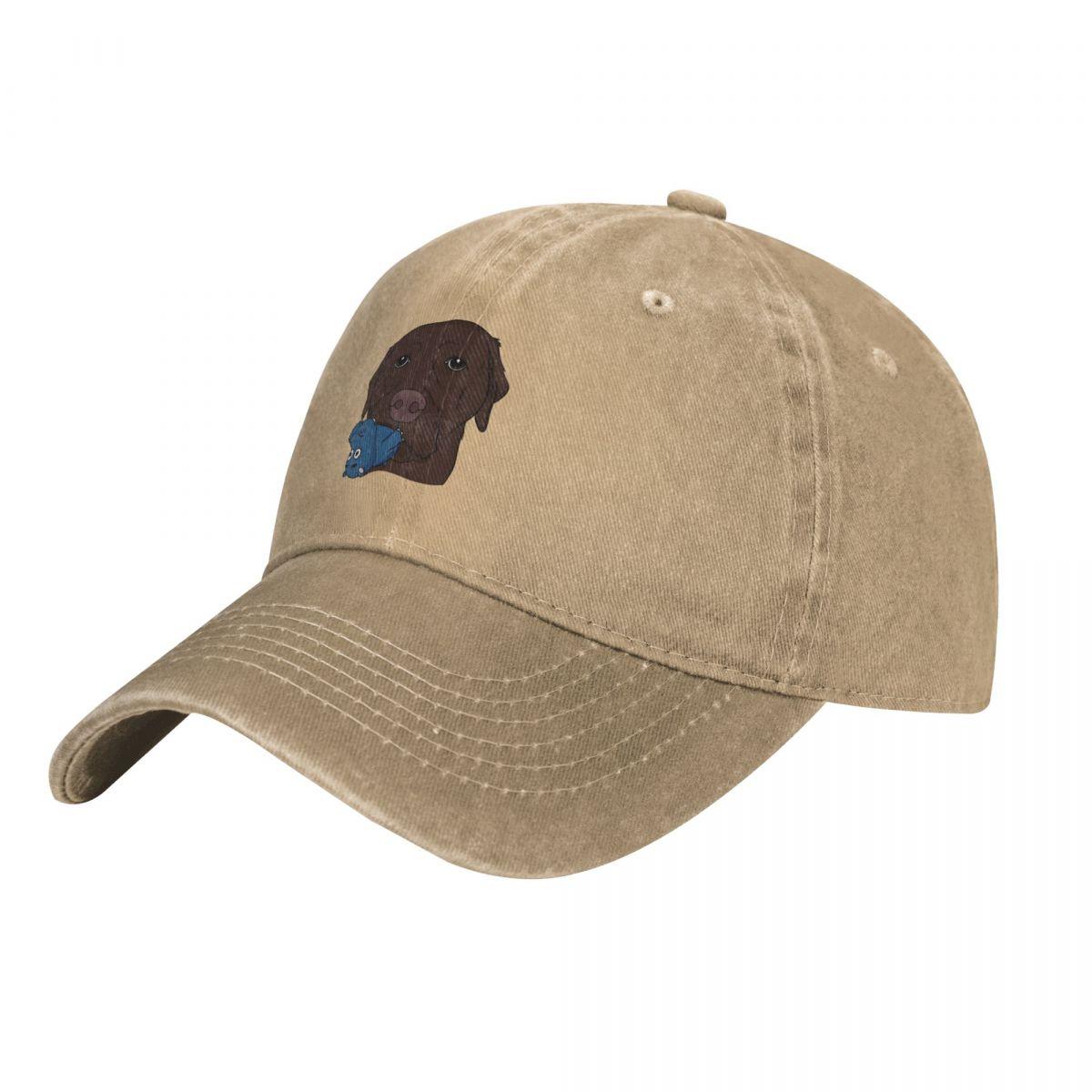 

Chocolate Lab with Hippo Toy Cowboy Hat summer hat Custom Cap Women s Beach Outlet 2024 Men s