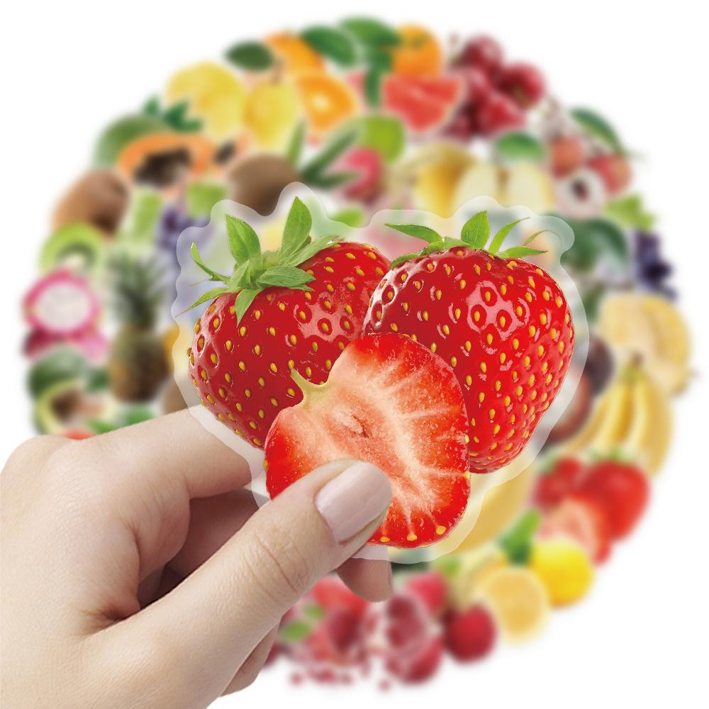 50Pcs/Set 3D Fruits PET Clear Stickers Waterproof DIY Fashion Doodle Decals Stickers (4 Styles)