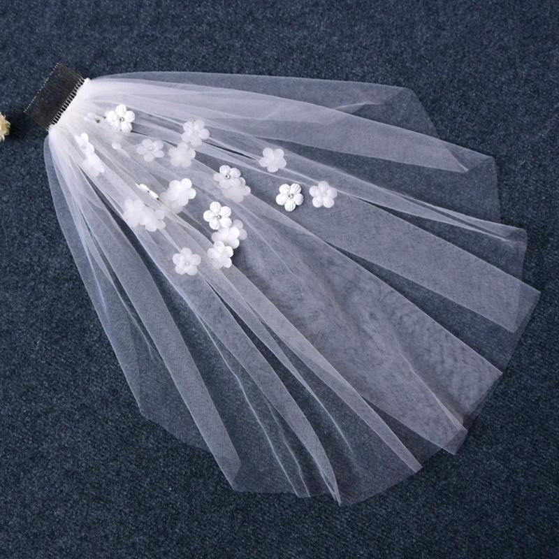 Elegant Bridal Veil Bachelorette Party Decorations Bride To Be Gift Bridal Shower Wedding Single Layer with Rhinestones