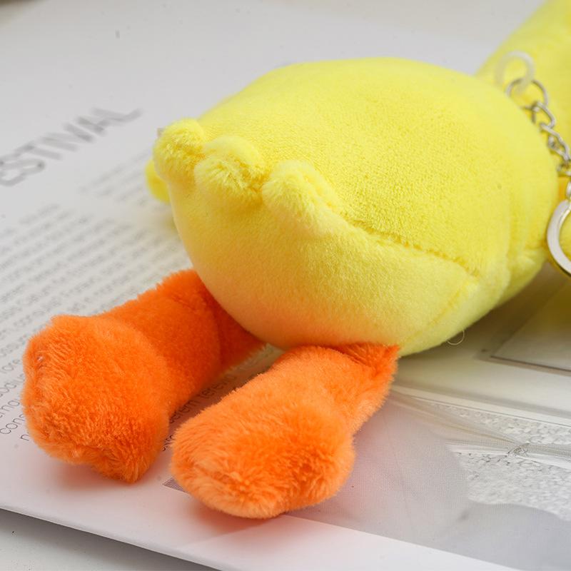 18cm Cartoon Duck Plush Keychain Kawaii Goose Pendant Toys ideal for Women Girls Boys Plaything Doll Bag Accessories Car Keyring Presents