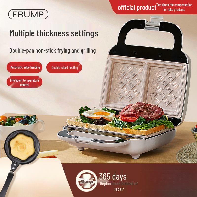 Double-Plate Multifunctional Breakfast & Waffle Maker for Home Use