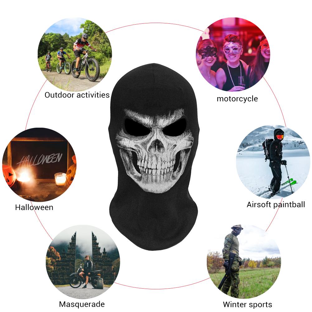 Halloween 3D Skeleton Mask Scary Skeleton Balaclava Ghost Cosplay Costume Halloween Party Full Face