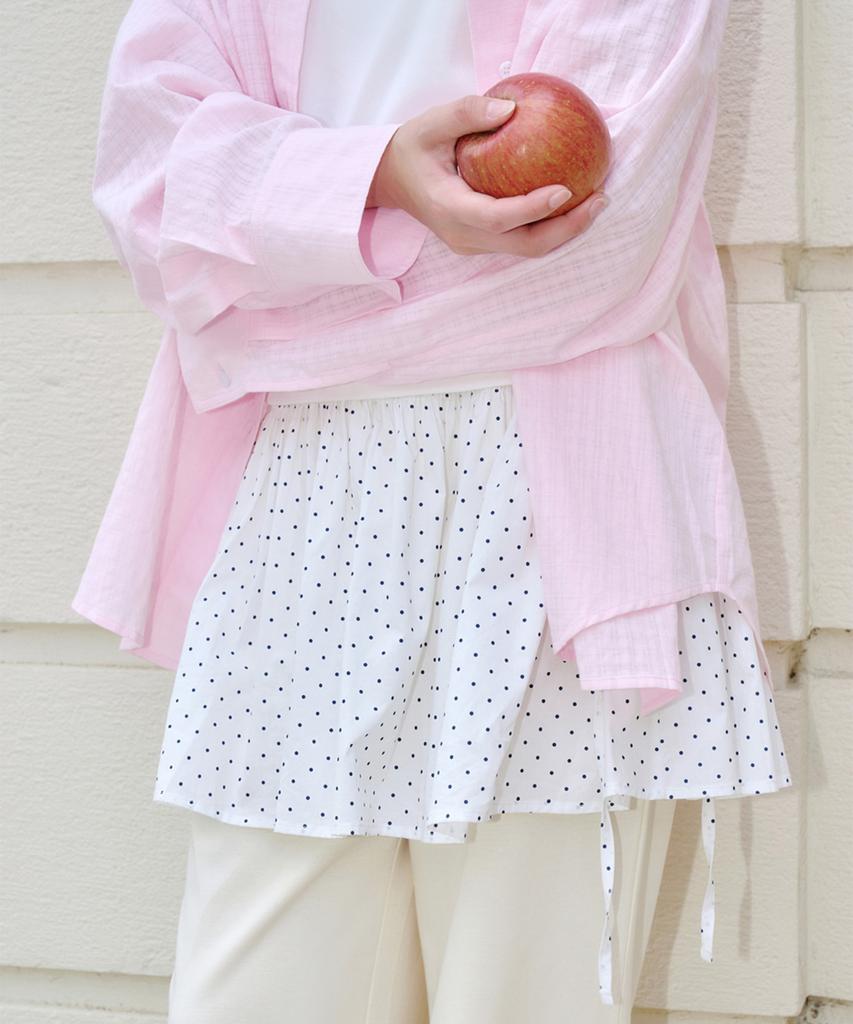 Alkialka Smocked Dot Skirt (White)