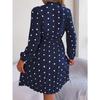GMXIA Autumn and Winter Stylish Polka Dot Tie Waist-cinching Long-sleeved Pleated Skirt Women's Wear