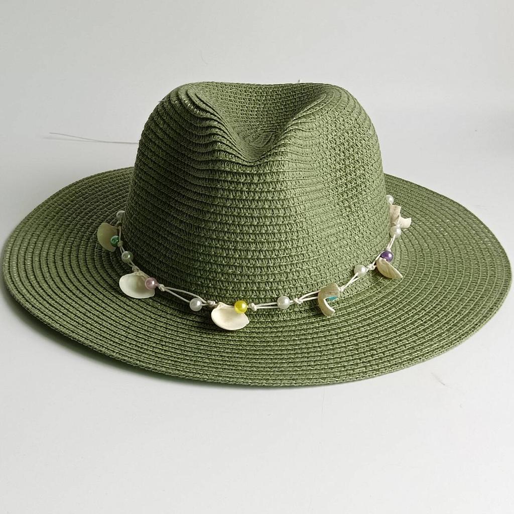 Summer Straw Hat Bohemian Shell Accessories Men and Women Straw Hat Sun Hat Candy Straw Hat Summer Hat  Chapeau