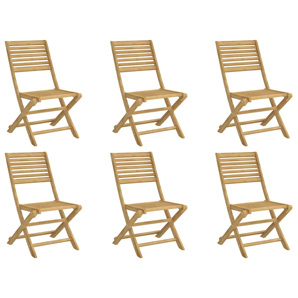 Garden Chairs 6 Pcs. Foldable 48.5 X 61.5 X 87 Cm Solid Acacia Wood