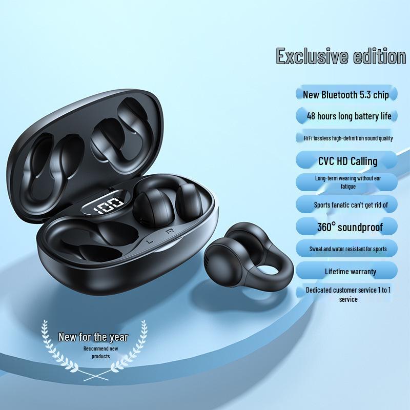 X93 Cross-border Wireless Bluetooth Clip-on Earbuds with Noise Cancelling & Large Battery
