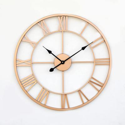 22 Inch Metal Premium Roman Analog Wall Clock For Living Room, Vintage Clock, Wall Clock For Office, Copper