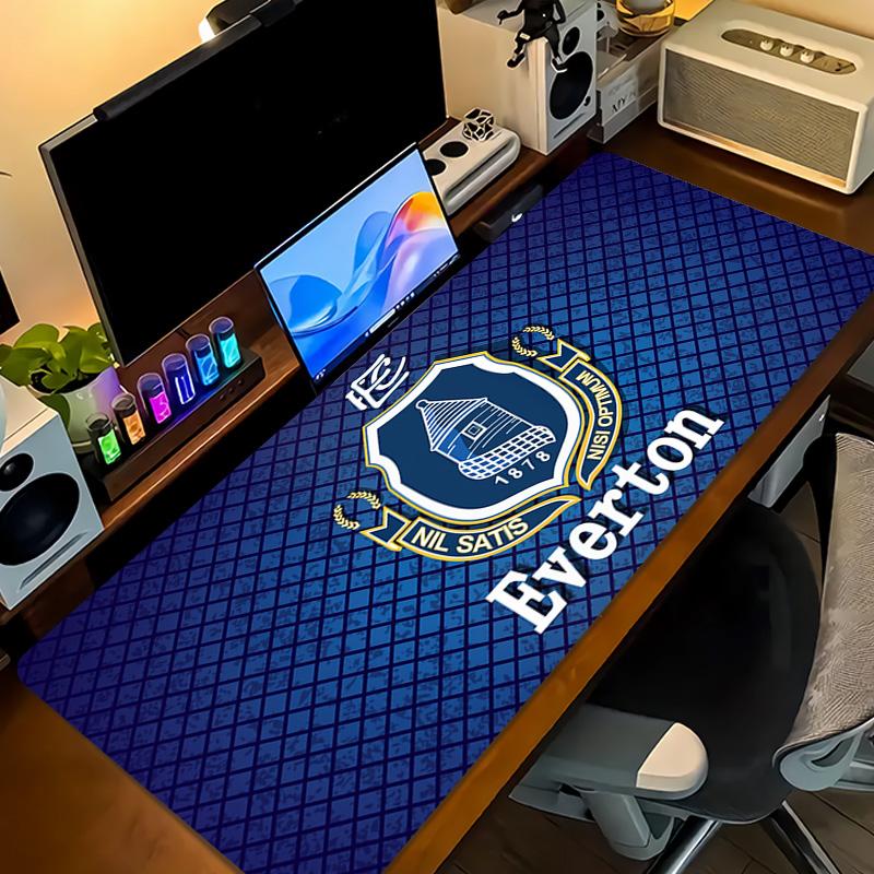 Everton FC Druck Kissen Rutschfest Laptop Tablet Großes Mauspadd XXL Matte Mini-PC Spielmatte Mit Verriegeltem Rand