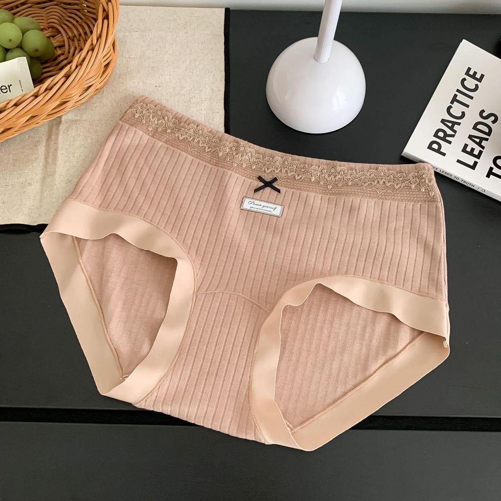 A032 Women's Autumn/Winter Sweet Triangle Panties – Warm Antibacterial Pure Cotton Underwear