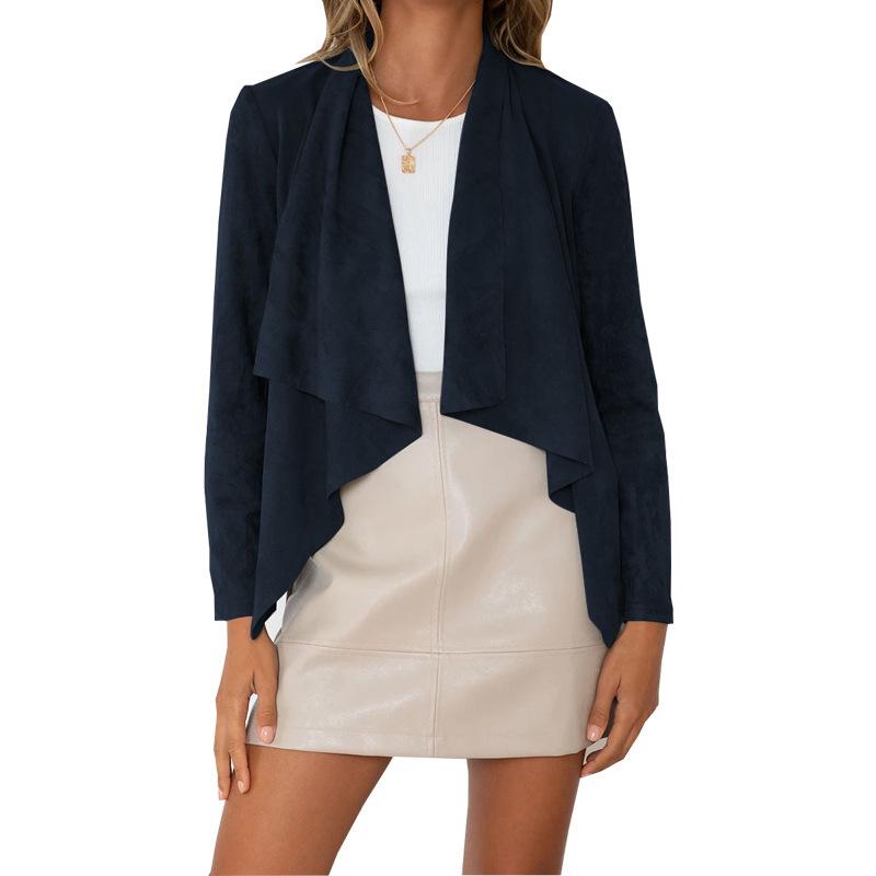 Moda feminina casual cor sólida estampa outono inverno jaquetas e casacos de manga comprida