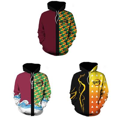 Anime Demon Slayer Kimetsu No Yaiba Bluzy 3D Agatsuma Zenitsu Tomioka Giyuu Cosplay Męski Płaszcz Strój