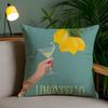 Anime Limoncello Cocktail Pillow Case Custom Printed Brushed Fleece Pillow, Baby Skin-Touch, Eco-Friendly Dye-Sublimation Cushio