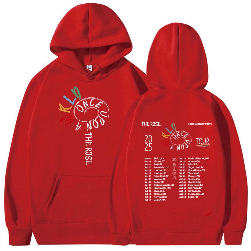Kpop The Rose Once Upon AWRLD World Tour Hoodie Men's Women Fleece Fashion Pullover Sweatshirt Fans Clothing Hooded