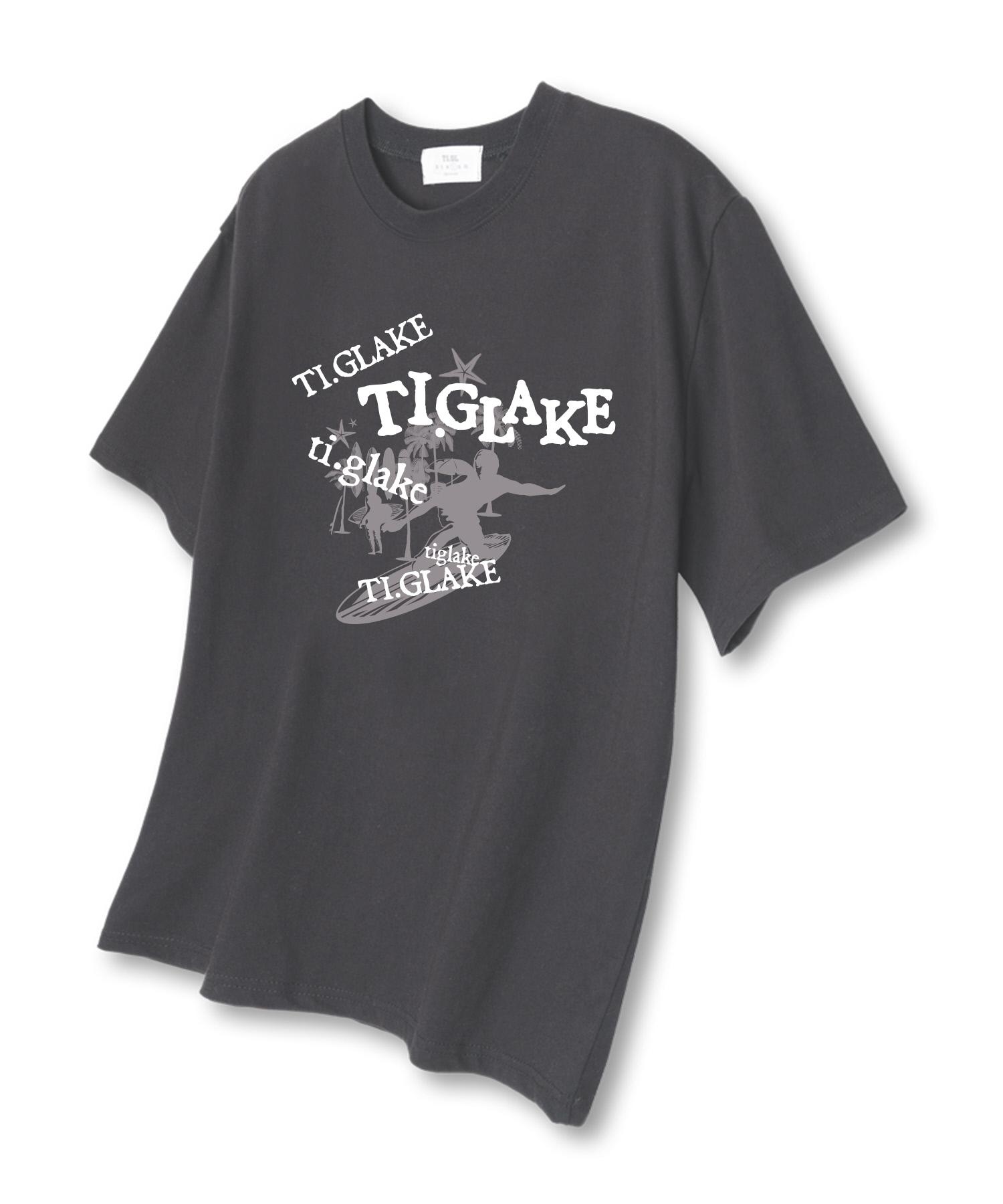 Tee Glake Palm Tree Surfing Oversized Short Sleeve T-Shirt Dark Gray Xl