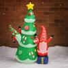 5.9FT LED Light Inflatable Christmas Elf Yard Decorations Tree Gnome Xmas Toy Supplies Xmas Home Decor Ornaments Holiday Gift