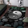 Yin Yang Stone Rug for Zen Living Spaces - Modern Meditation Area Rug, Harmony and Balance Floor Decor Skid resistant carpet