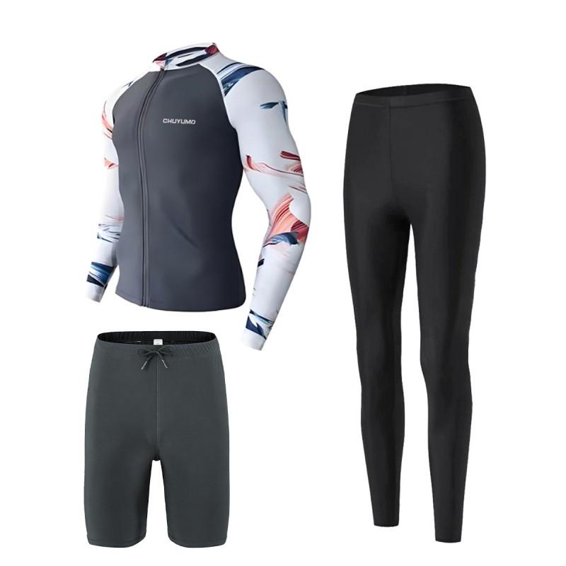 Mens Quick-Dry UV Protection Rash Guard Surfing Diving Snorkeling Swimming Fitness Outdoor Water Sports