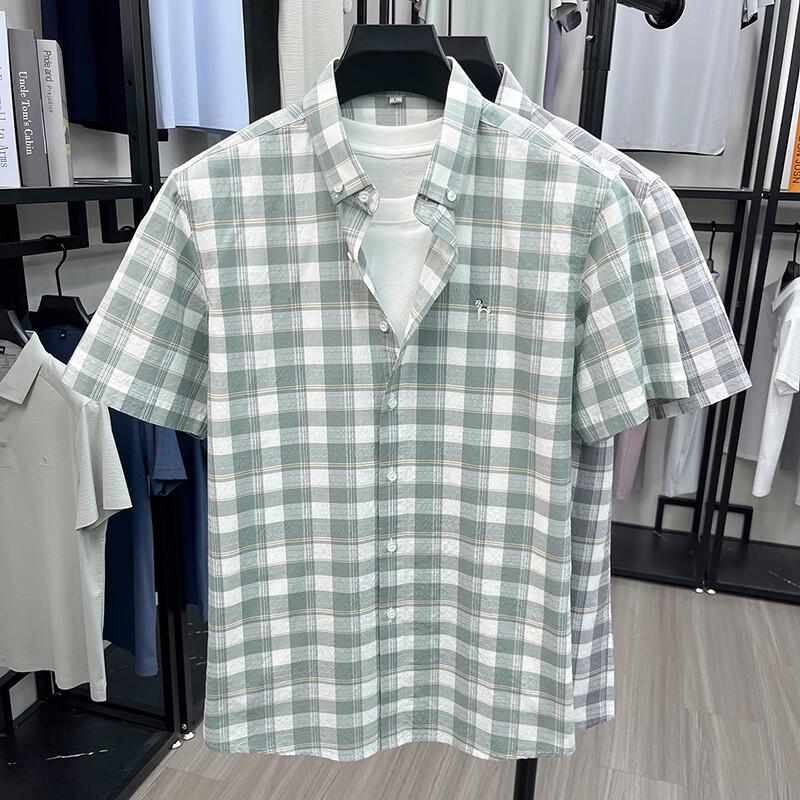 Firstview Men s Plaid Short Sleeve Casual Shirt FV26C1078 52/XL