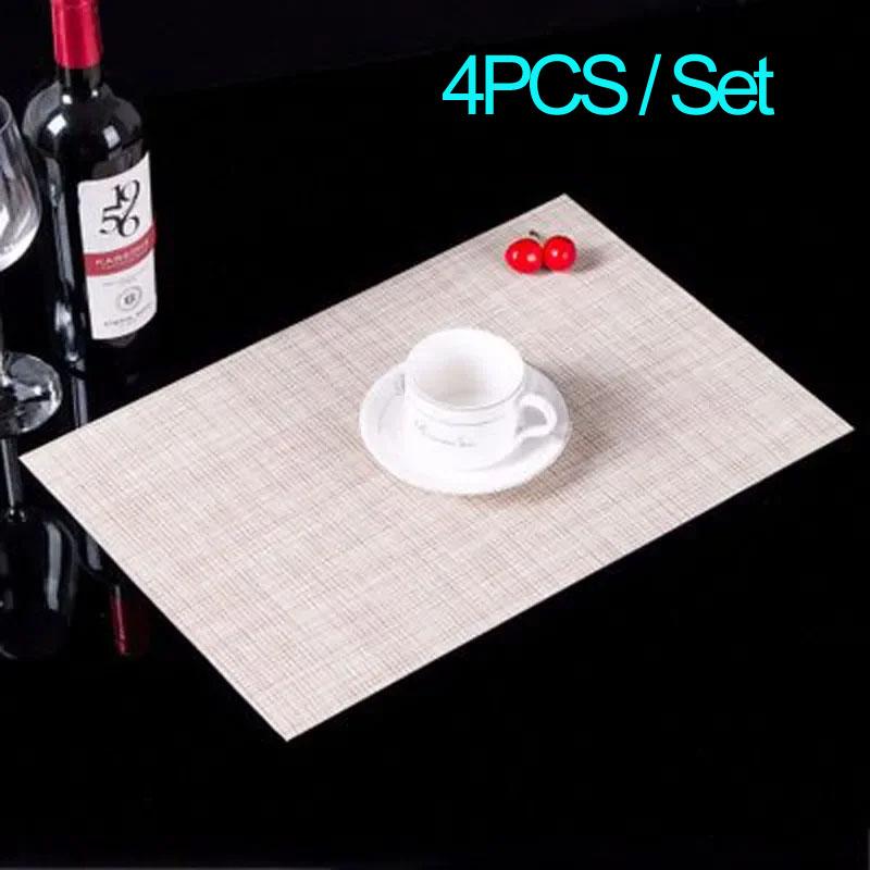 Home Retro Wasserdichte Tischsets Moderner Stil PVC Teller Schüssel Halter Tassenuntersetzer Waschbar einfach Tischsets Platzsets Individuell