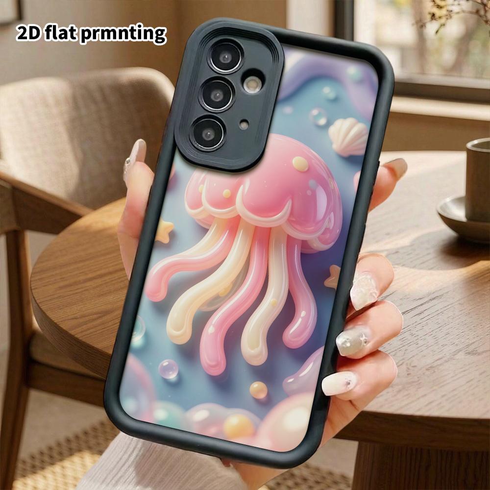 Phone Case: 2D Flat, Suitable for Samsung Galaxy A34 A35 M05 M06 S20 S22 S21 FE Plus 5G Protective Case, Pink Jellyfish, Perfect Christmas and Hallowe