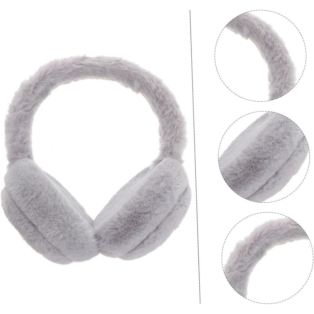 Plush Wireless Headphones, Warm Folding and Portable Computer Fuzzy Headset Women, 5.0 Wireless Earpiece for Autumn and Winter Sport Running