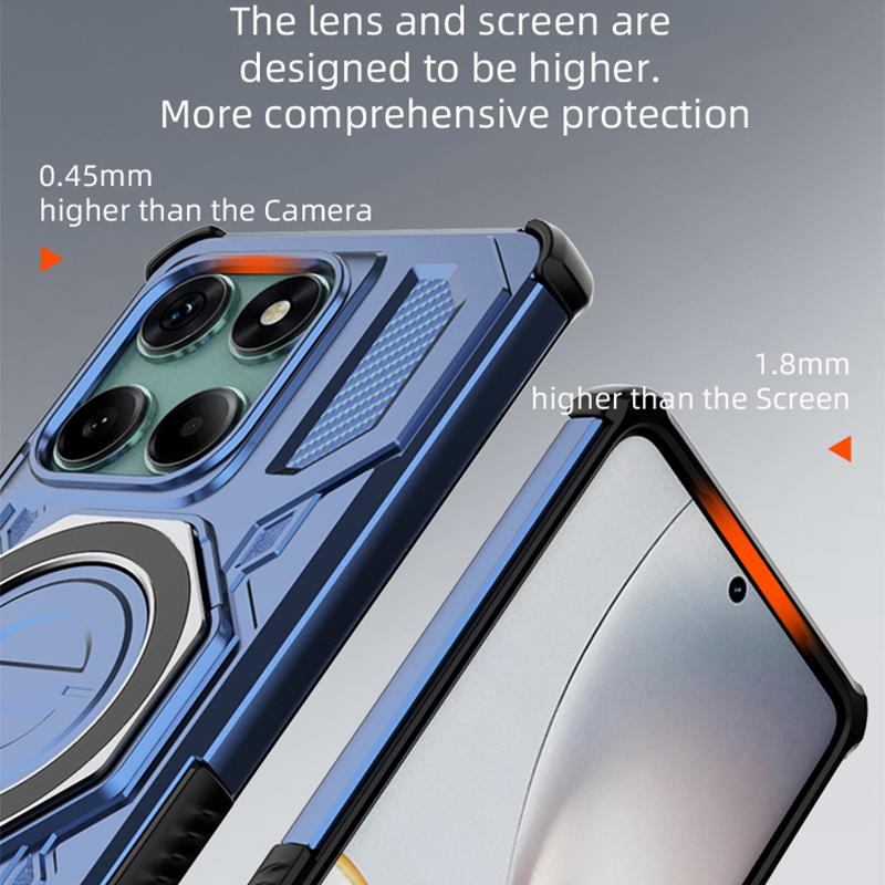 KEYSION Shockproof Magnetic Case for Motorola Edge 60 Fusion 5G Upright Live Ring Stand Phone Back Cover for MOTO Edge 60 60S 5G