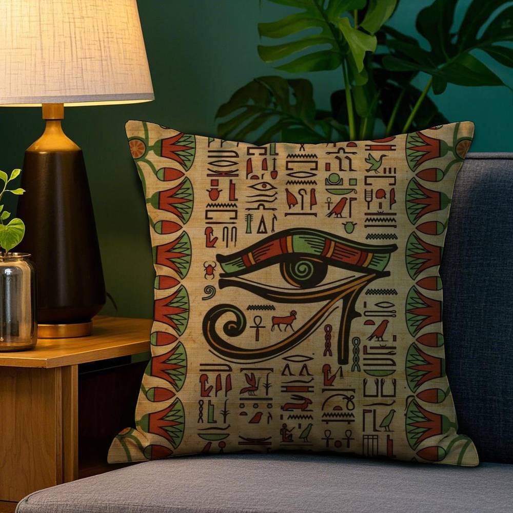 Classic Ancient Egyptian Pillow Case Plush Fabric Soft Double Sided Print Sofa Cushion Cover Throw Pillow Covers