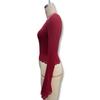 T-shirt da Donna 2025 Stile Europeo & Americano con Bordi in Pizzo, Manica Lunga, Autunnale, Snellente, alla Moda
