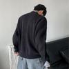 Niche fake two-piece contrasting color double-layer turtleneck sweater men's autumn popular style simple casual knitted sweater top