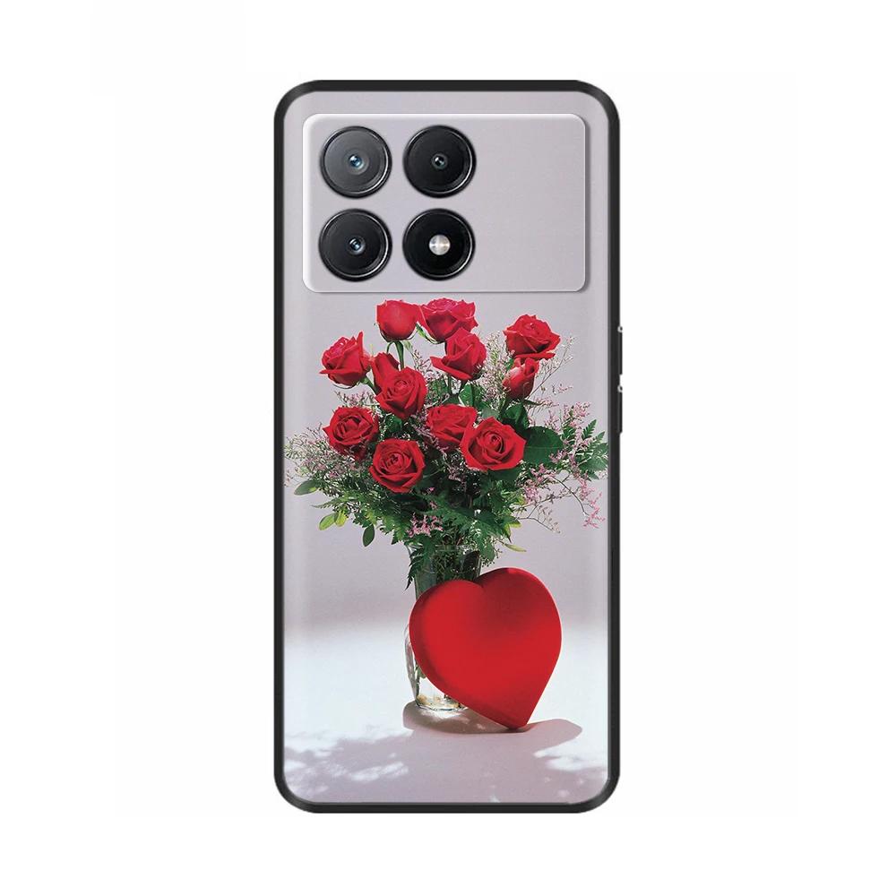 For Xiaomi Poco X6 Pro Case PocoX6 Fashion Cat Flower Soft Silicone Back Phone Case for Poxo C6 PocoX6 Pro X 6 Cases Etui Funda