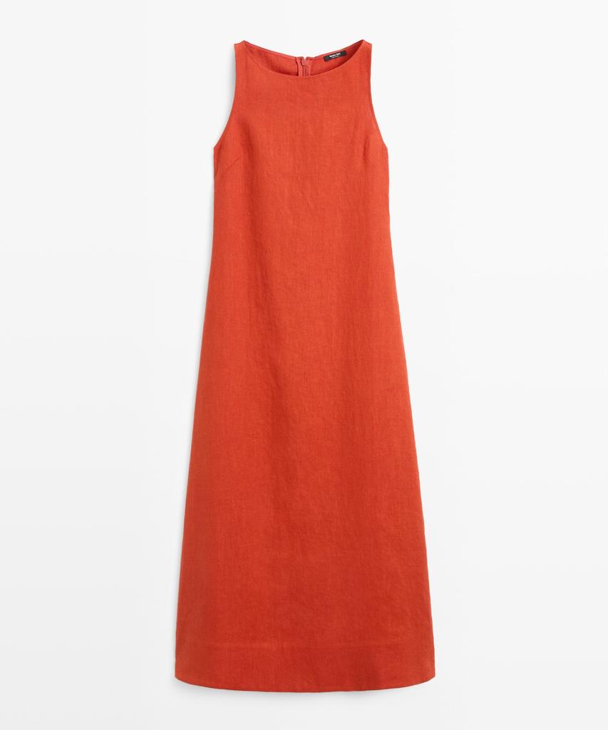 Masimodutti 100% Linen Halterneck Dress