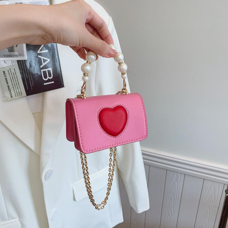 2025 new spring and summer cute fashion love shoulder messenger bag boys and girls change accessories small square bag