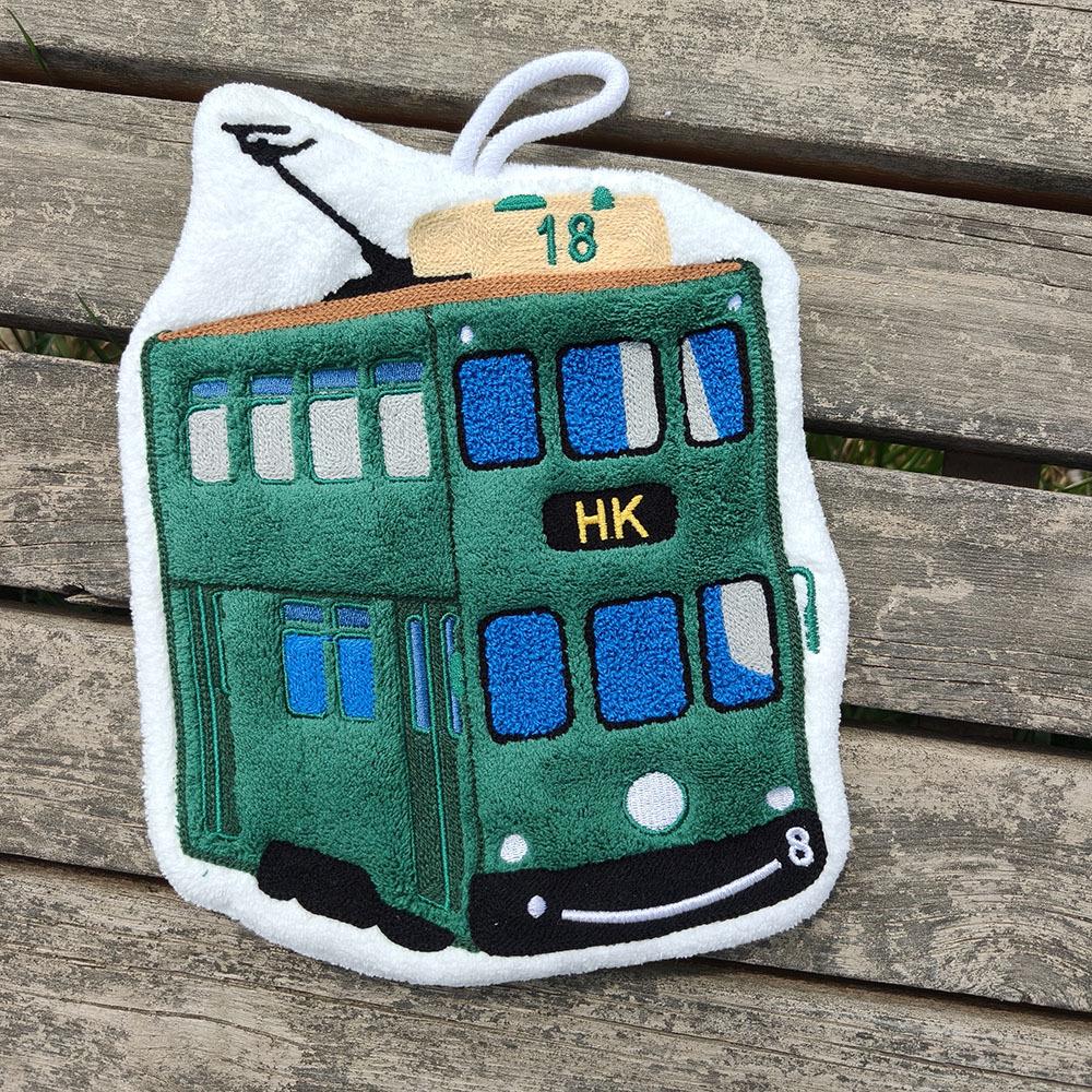 Hong Kong Style Quick-Dry Cartoon Bus Taxi Coral Fleece Hand Towel