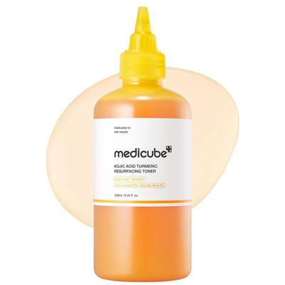 Kojic-Säure-Kurkuma-Toner für Gesicht & Körper | Tägliches Gesichtswasser für ungleichmäßigen Hautton & -textur | Niacinamid, Glykolsäure für klare Glas-Haut