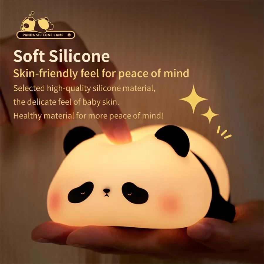 Led Panda Night Light Lamp Kawaii Animal Cartoon Nightlight for Kids Bedside Bedroom Living Room Decorative Christmas Toys Gift